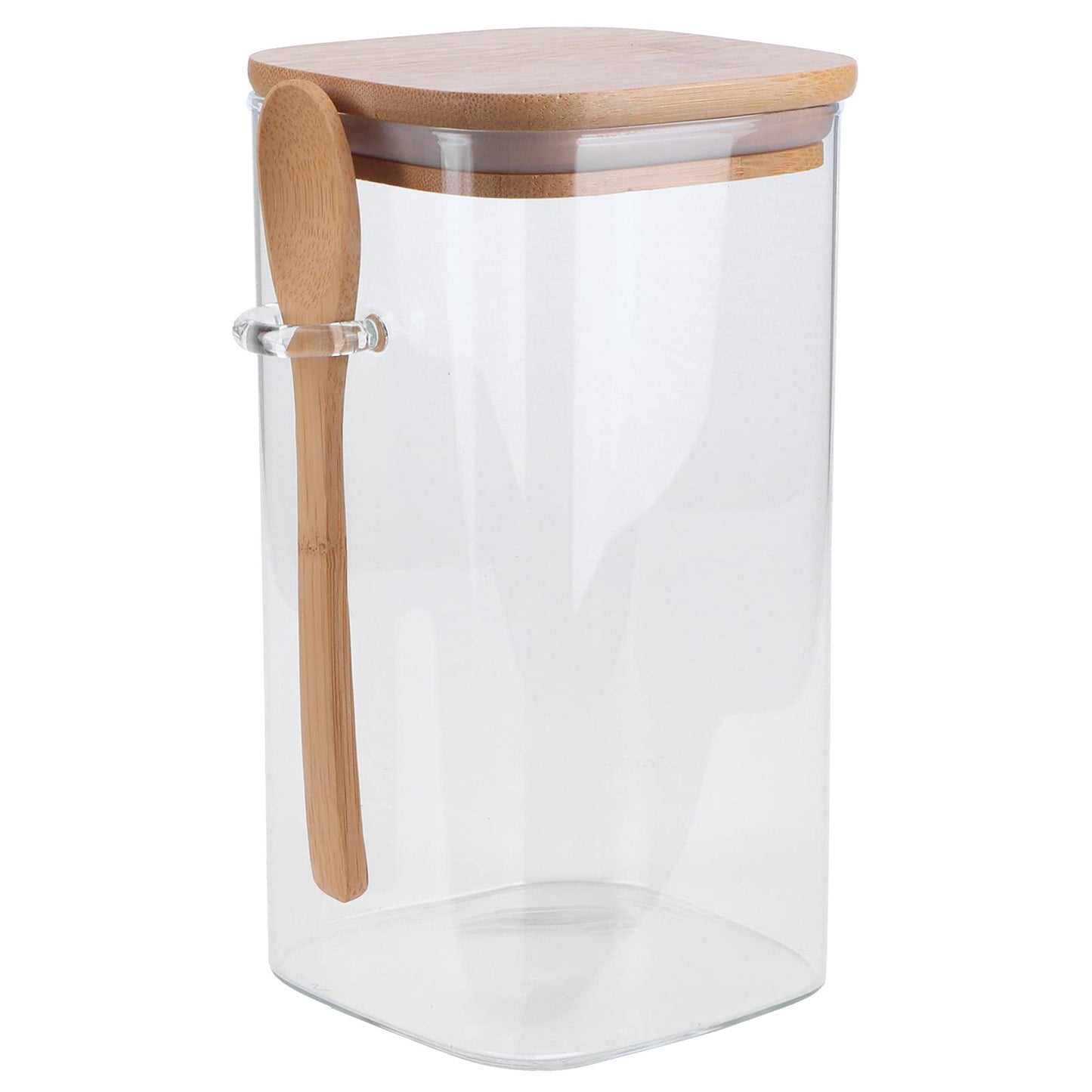 Square glass jar with lid