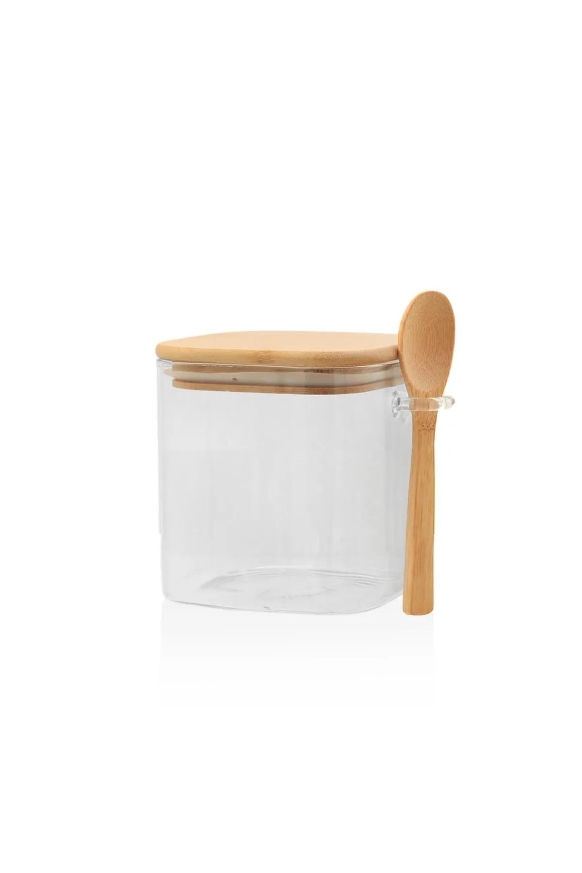 Square glass jar with lid