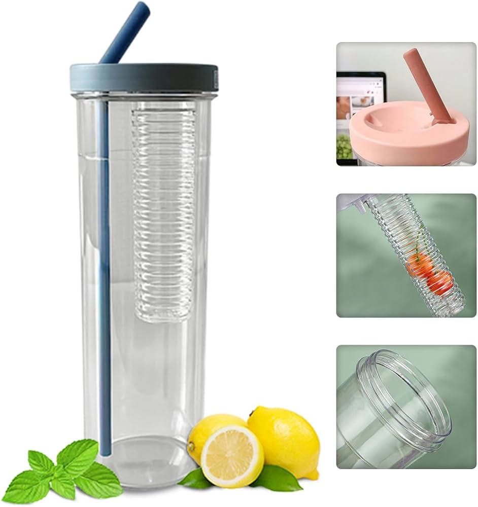 Fruit infuser with straw cup