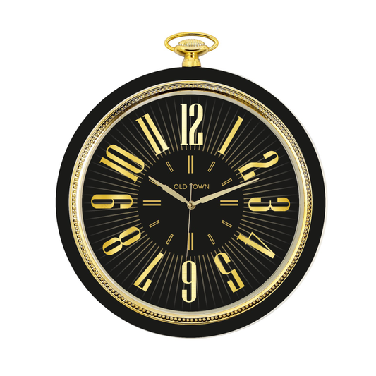 Black And Golden Wall Clock