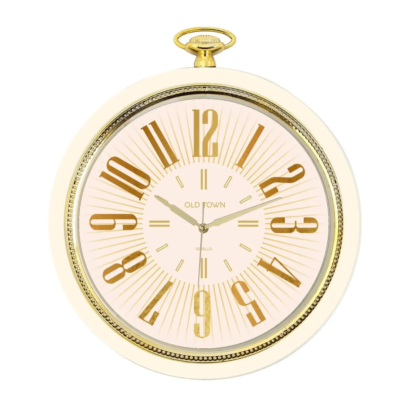 Beige and golden wall clock