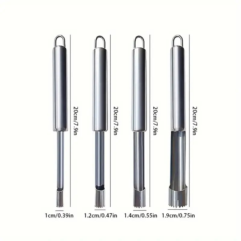 4 Pcs Stainless Steel Multifunctional Fruits / Vegetables Corer