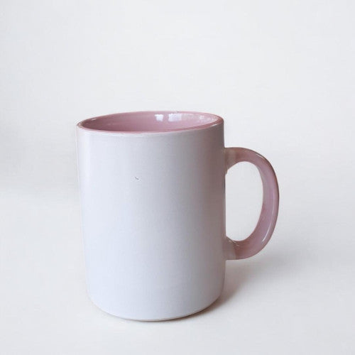 White and pink Porcelain Mug