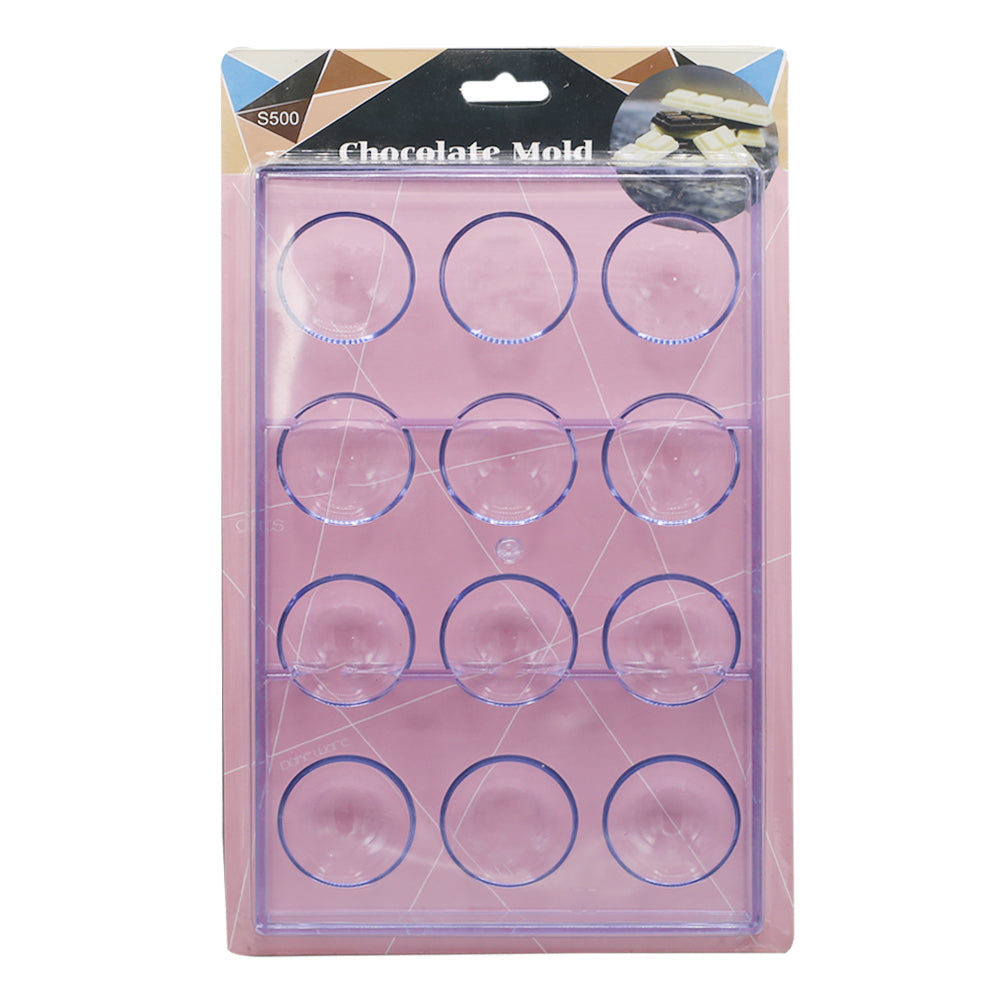 Round Acrylic Chocolate & Candy Mold 12 Cavity
