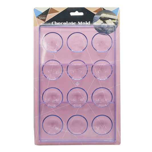 Round Acrylic Chocolate & Candy Mold 12 Cavity