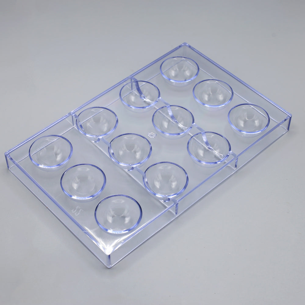 Round Acrylic Chocolate & Candy Mold 12 Cavity