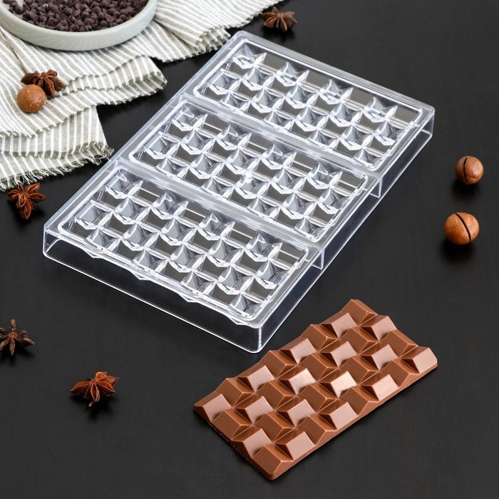 Acrylic Chocolate Mold - 3 Bar