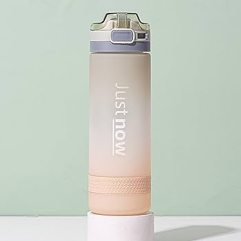 600 mL plastic water bottle with straw