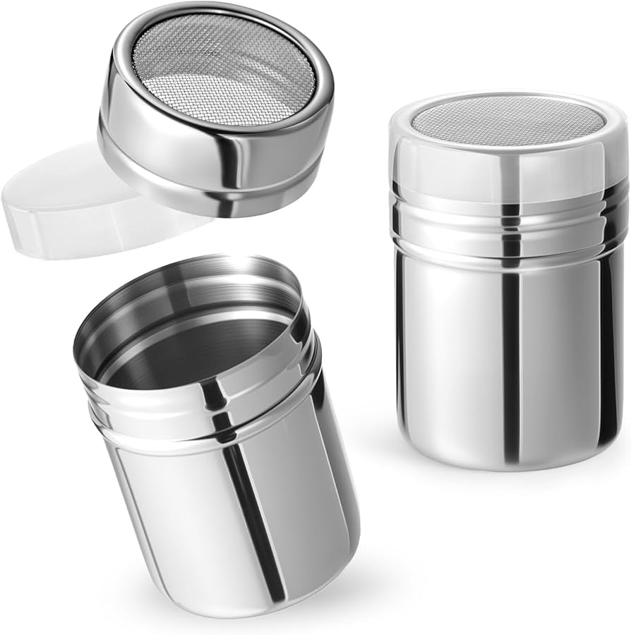 Stainless Steel Powdered Sugar Shaker Duster With Lid