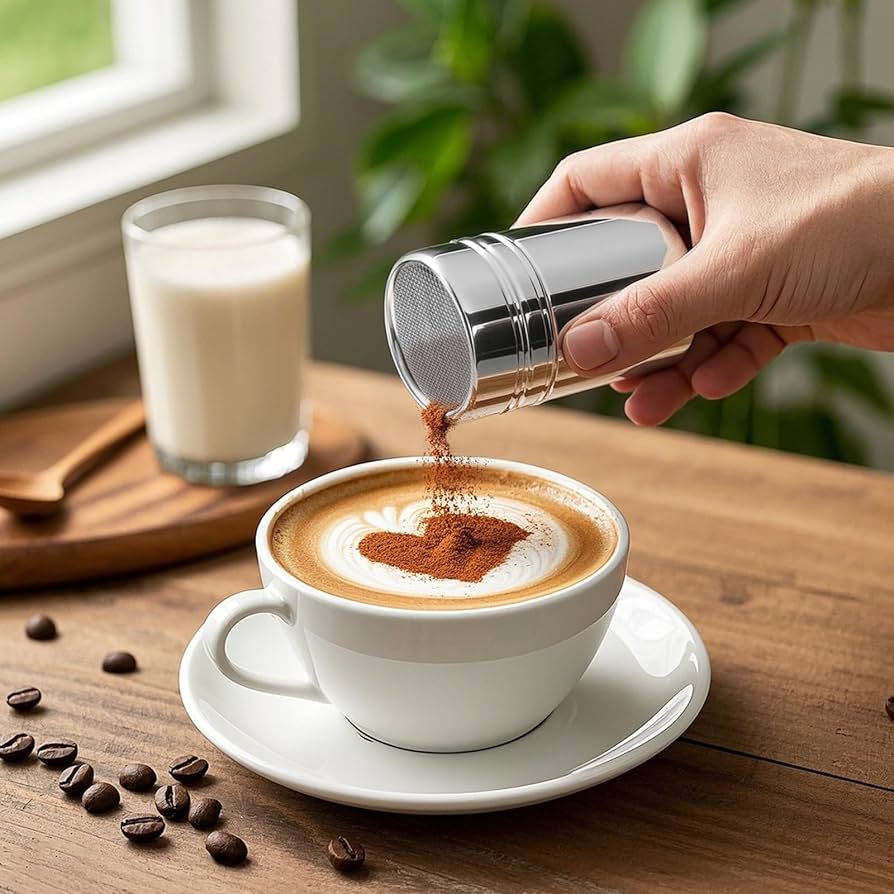 Stainless Steel Powdered Sugar Shaker Duster With Lid