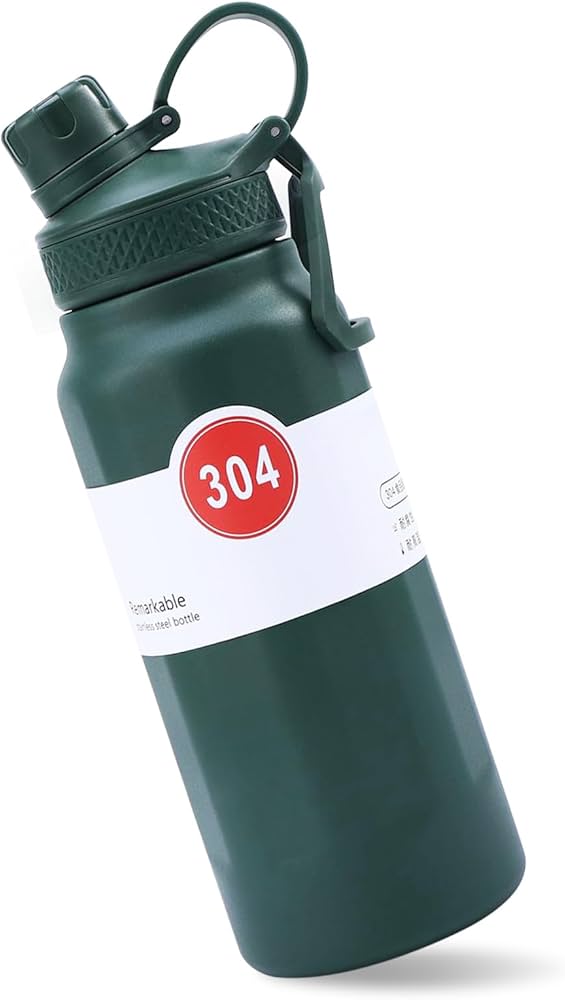 1000 mL stainless steel insulated water bottle with straw