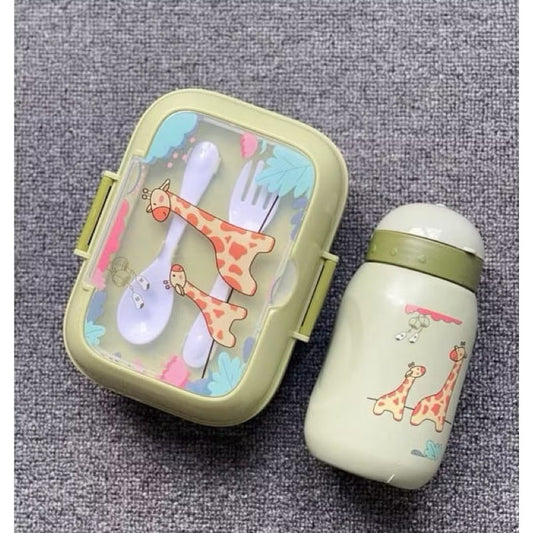 Set 2 pcs plastic lunch box with bottle for kids