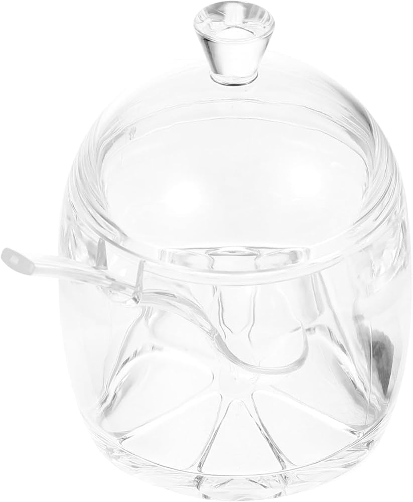 Acrylic Sugar Jar With Lid & Spoon