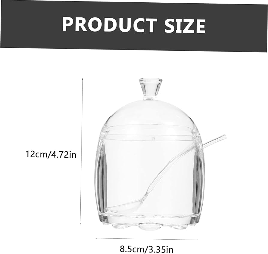 Acrylic Sugar Jar With Lid & Spoon