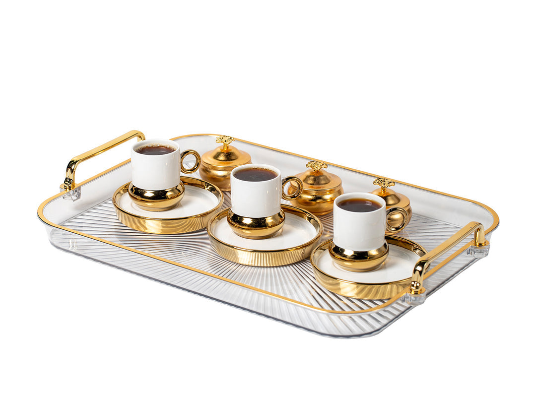 Rectangular Plexi with Golden Rim Shine Tray