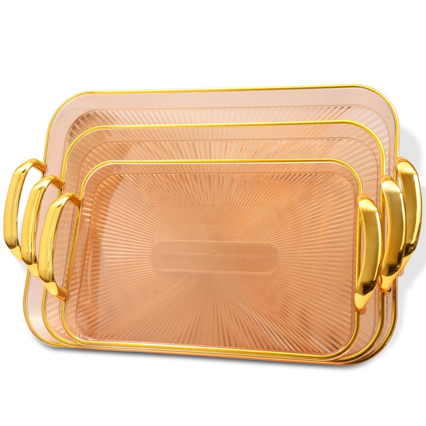Rectangular Plexi with Golden Rim Shine Tray