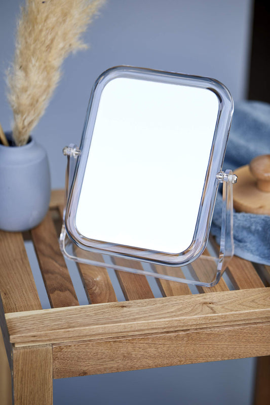 Plexi rectangular  Tabletop Two-Sided Swivel Vanity Makeup Mirror with 3x Magnification