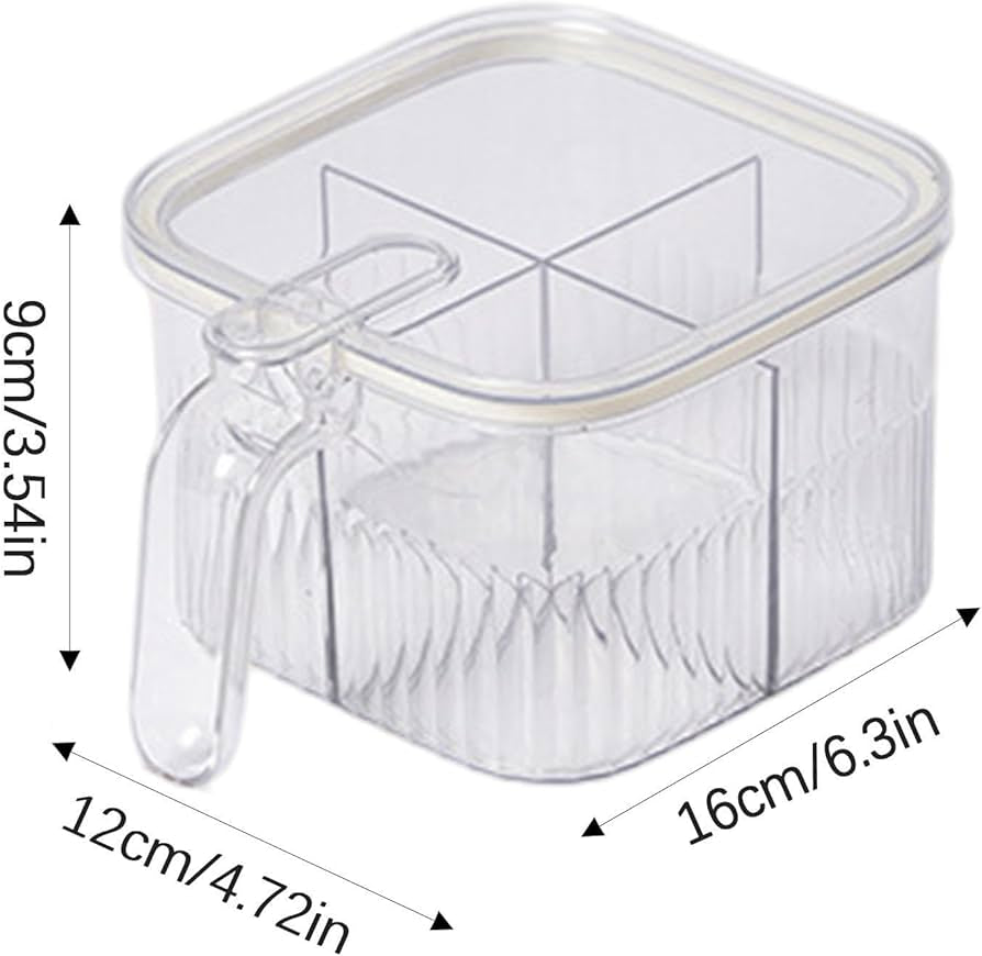 4 Grid Transparent Seasoning Acrylic Box