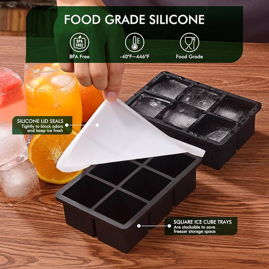 Silicone Ice Cube Tray with Lid