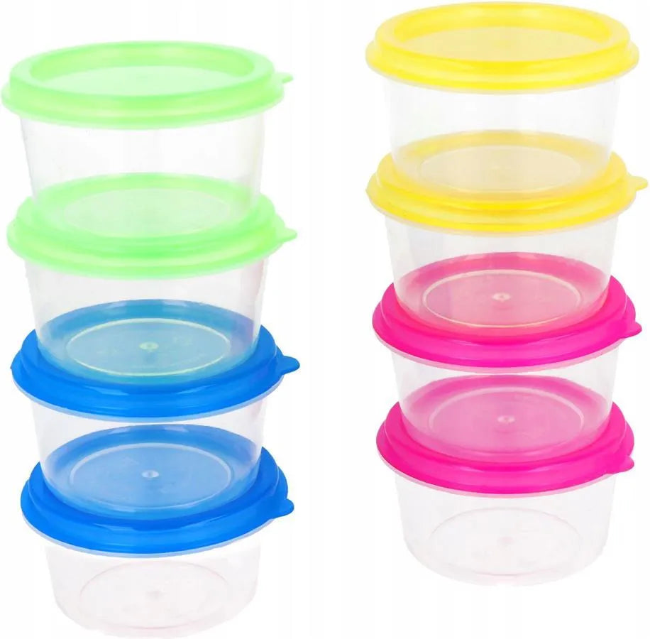 10 Pcs Mini Round Plastic Storage Containers  Set