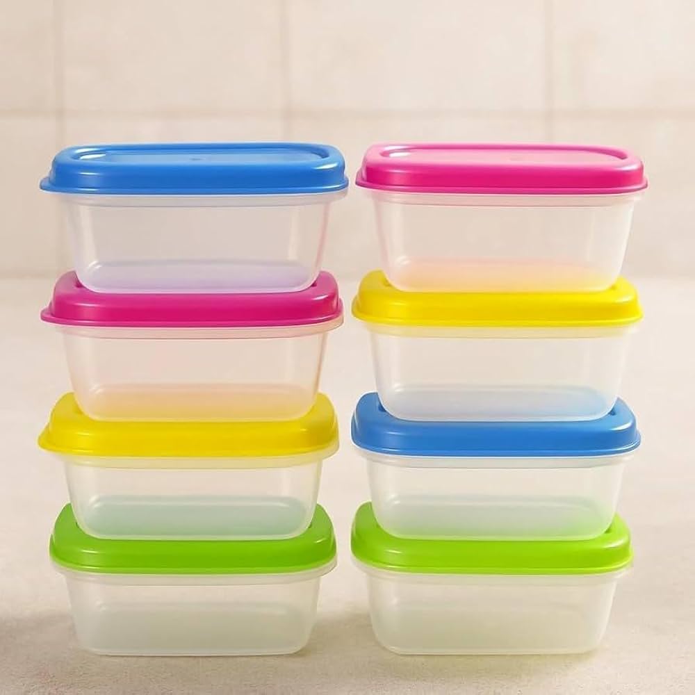 10 Pcs Mini Rectangle Plastic Storage Containers Set