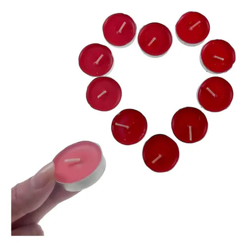 10 Pcs Red Round Scented Tealights Set