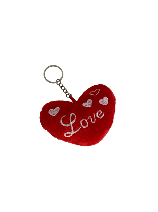 Small Love Heart Shaped Plush Keychain