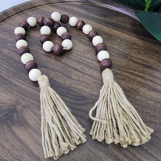 Hand Made Garland With Wooden Beads Decoration