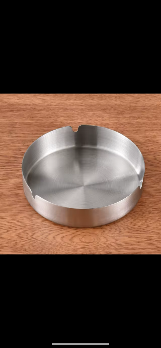 12 cm Round Stainless Steel Ashtray