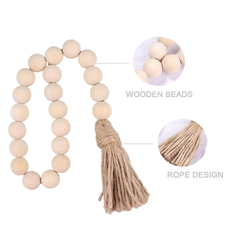 25  CM Wooden Beads String Garland with Cord