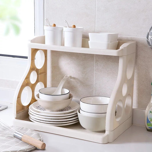 Plastic White Kitchen Organizer Shelf