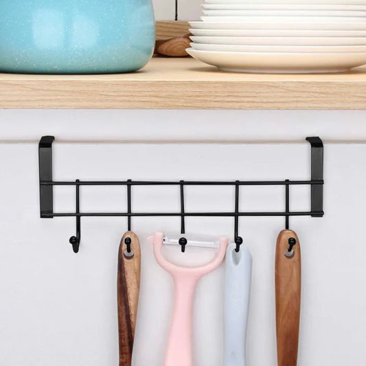 Stainless Steel Over Door Hanger with  Hooks/ Bathroom Organizer Hanger