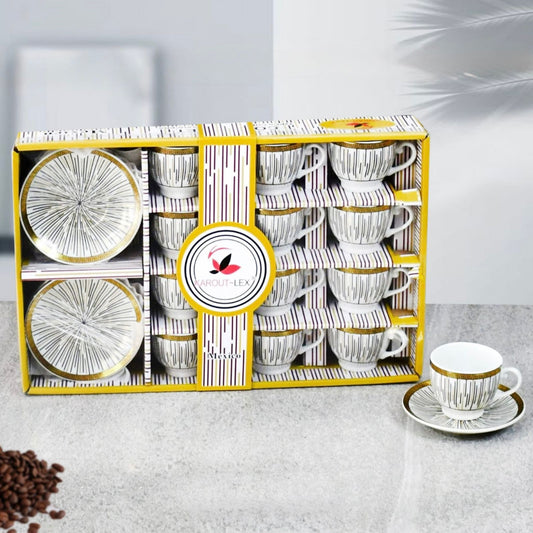 Mexico, 24 Pcs Coffee Cups With Saucers Set