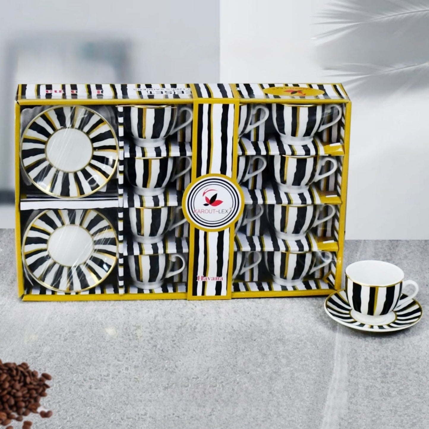 Havana, 24 Pcs Coffee Cups With Saucers Set
