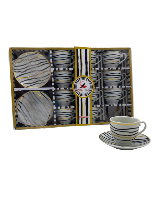 Havana, 24 Pcs Coffee Cups With Saucers Set