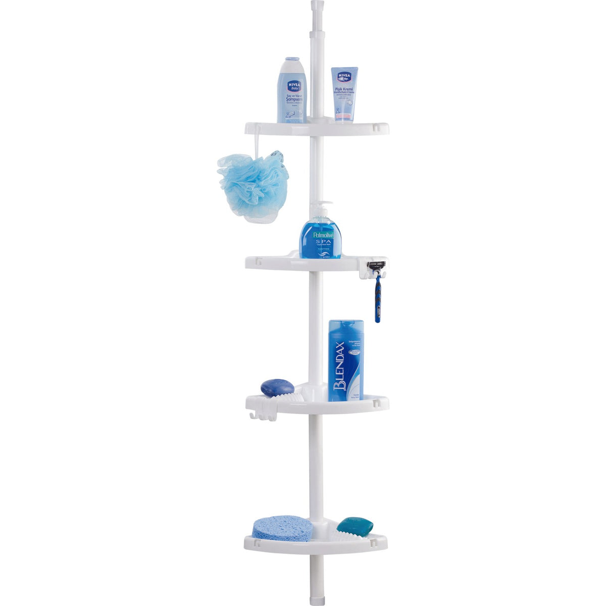 4 Tier- Adjustable Bathroom Corner Shelf