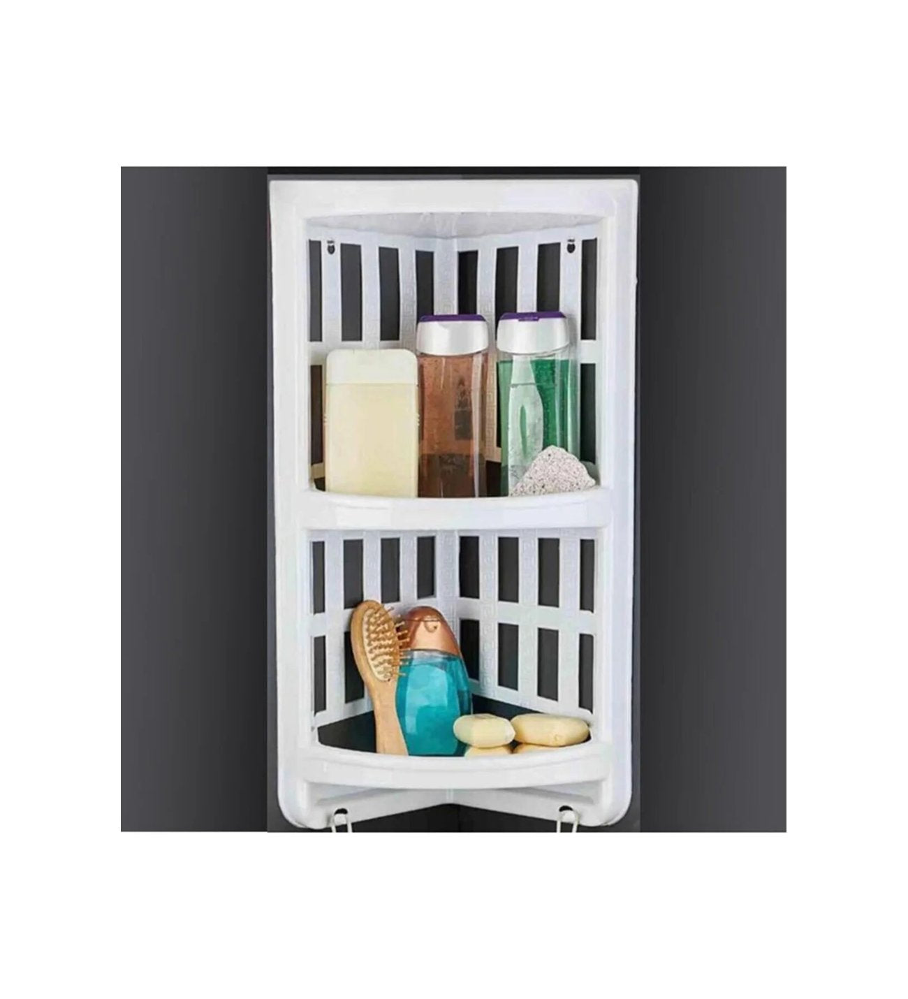 White Plastic Organizer Bathroom Rack