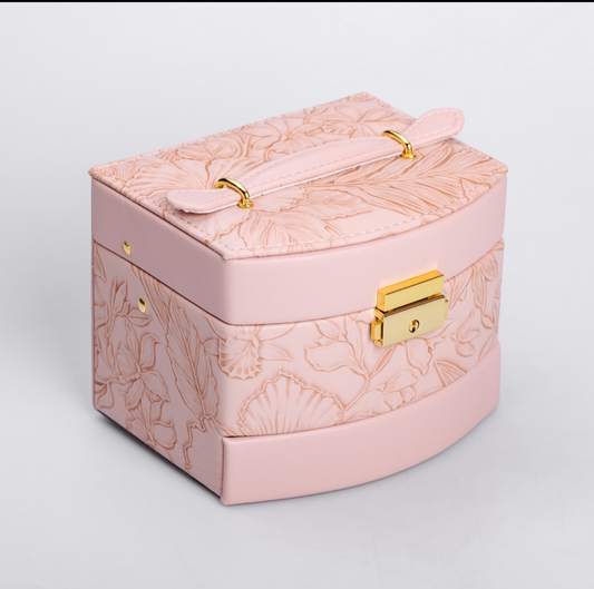 3 Layer Knitted Patterned Jewellery Box With Key