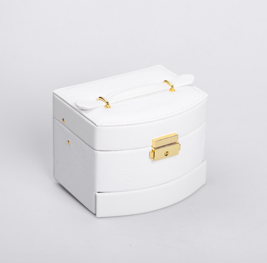 3 Layers Knitted Patterned Jewellery Box With Key