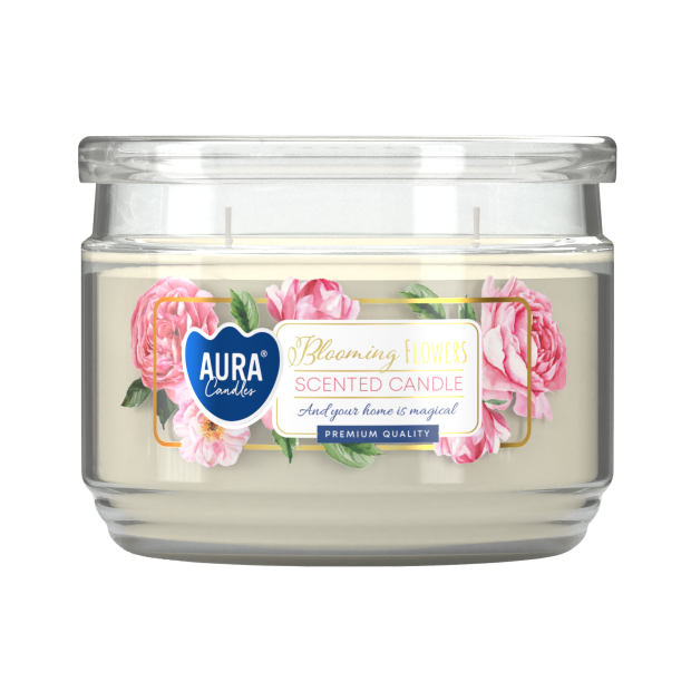 Scented Candle In Glass Jar With Two Wicks