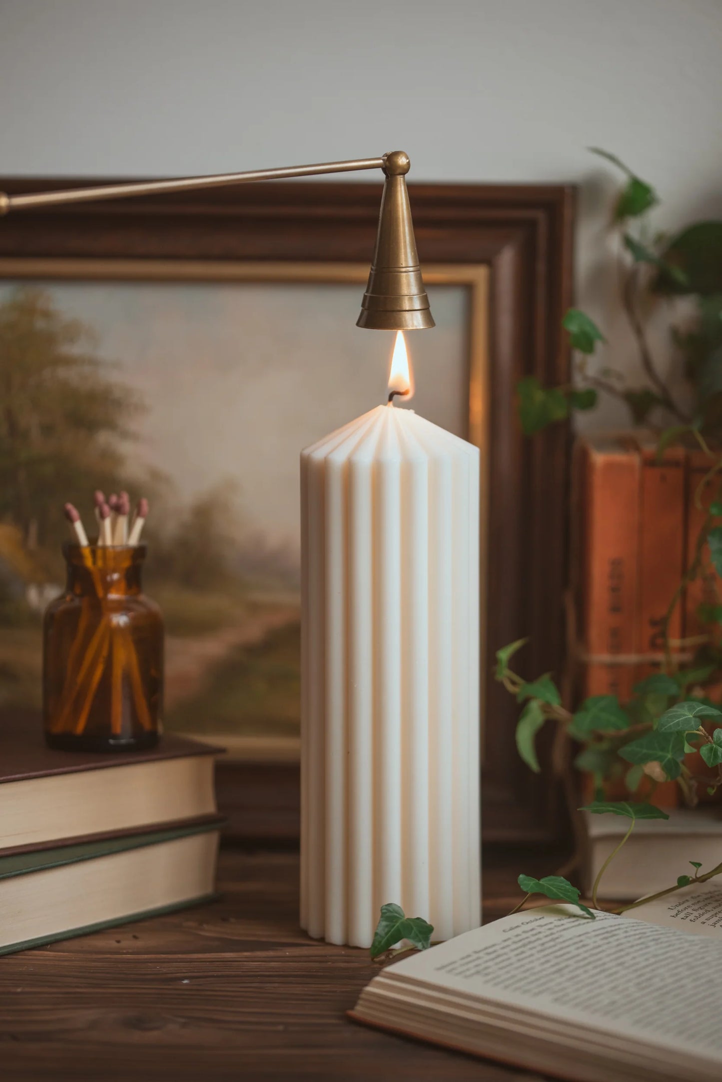 White Cylindrical Candle