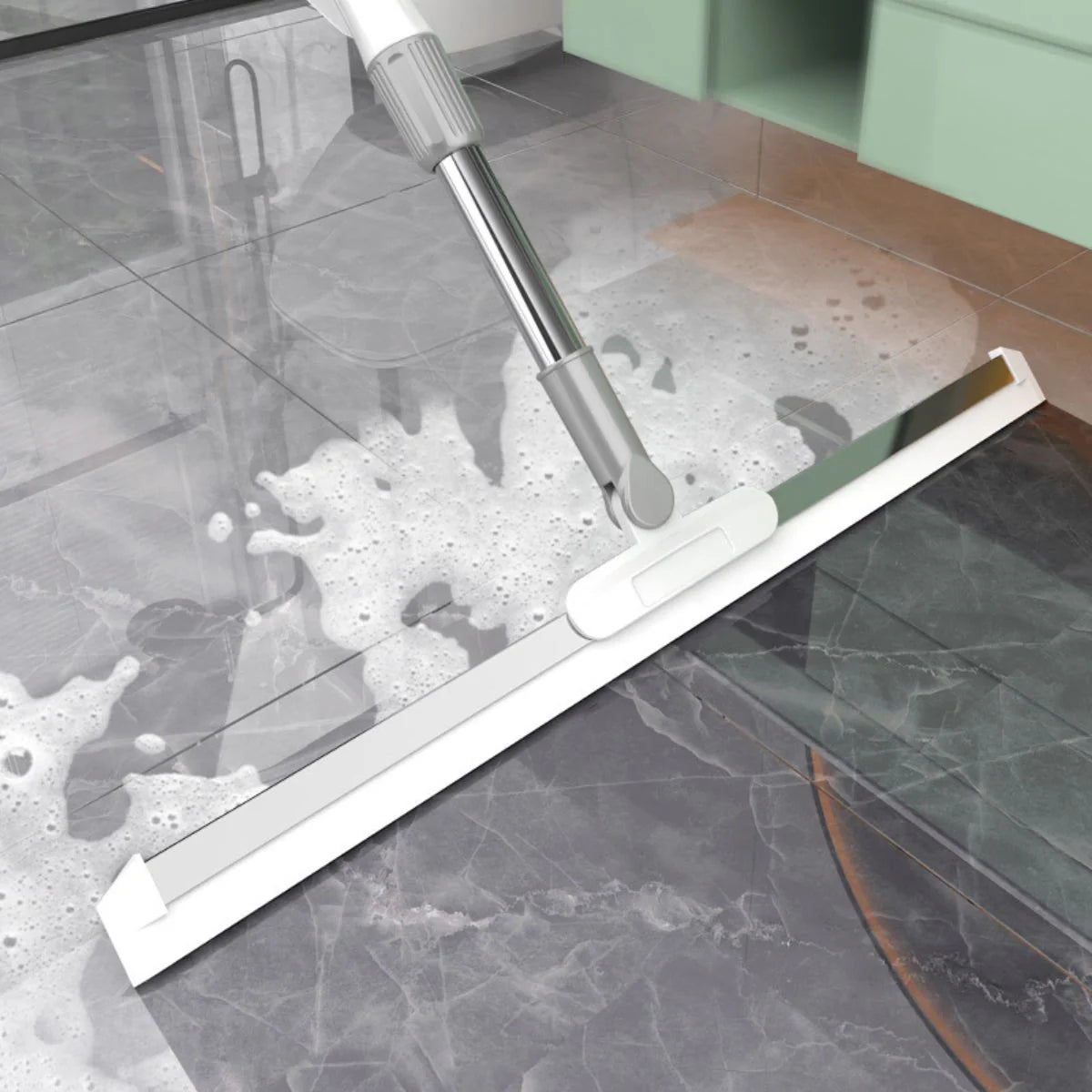 2-in-1 Magic Broom and Mop with 180-degree Rotating Silicone Scraper