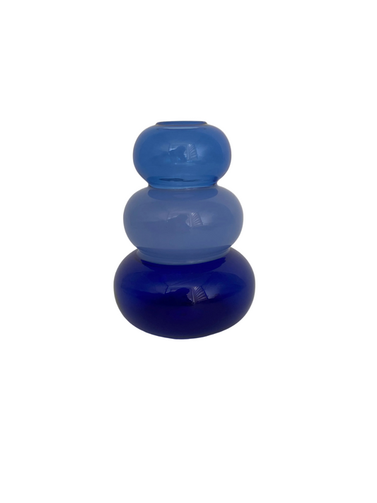 Honey & Blue Shades Three Pebble Glass Vase