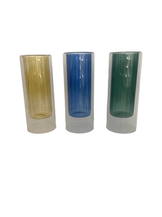 Blue /Honey/Green Inside Transparent Cylinder Vase (30 cm )