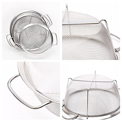 Style House, 4 Quarts Stainless Steel Mesh Colander Strainer Basket w/ Handle