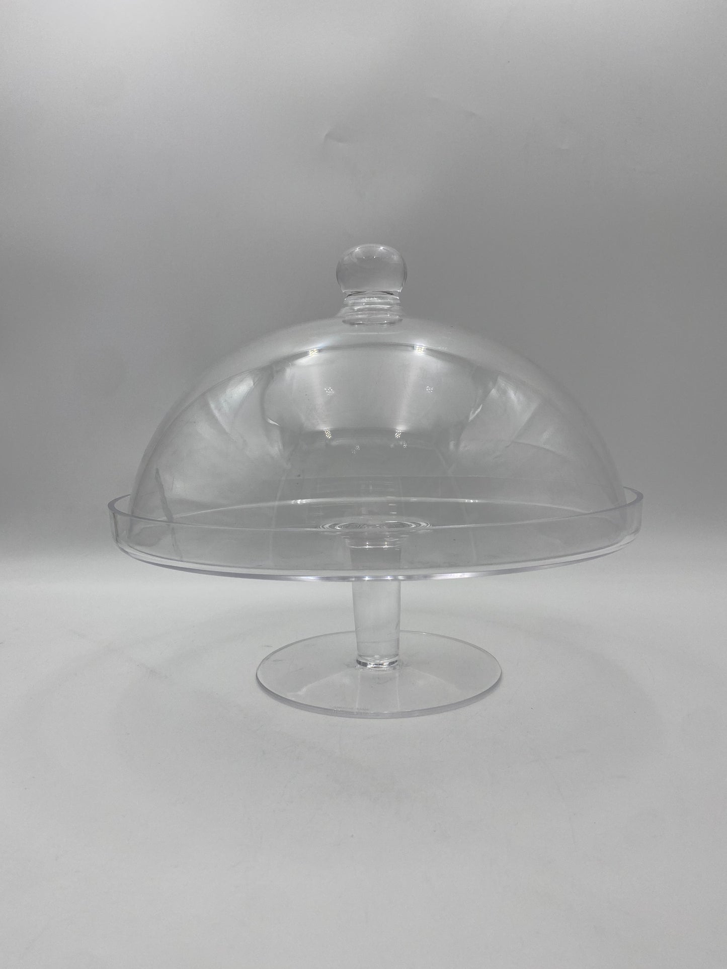 Round Transparent Plexi Cake Stand With Cover