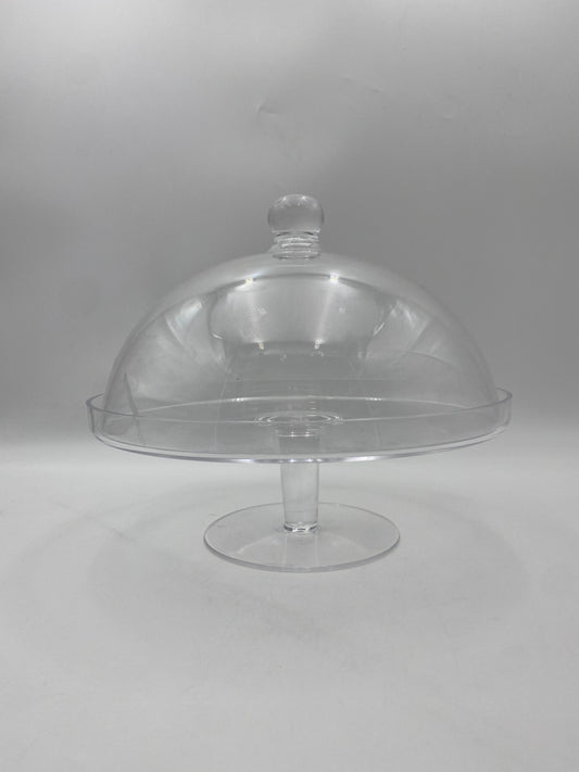Round Transparent Plexi Cake Stand With Cover