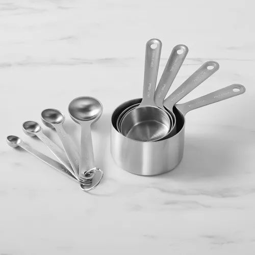 8 Pieces Stainless Steel Measuring Cups Set with Handle &  Hanging Hole