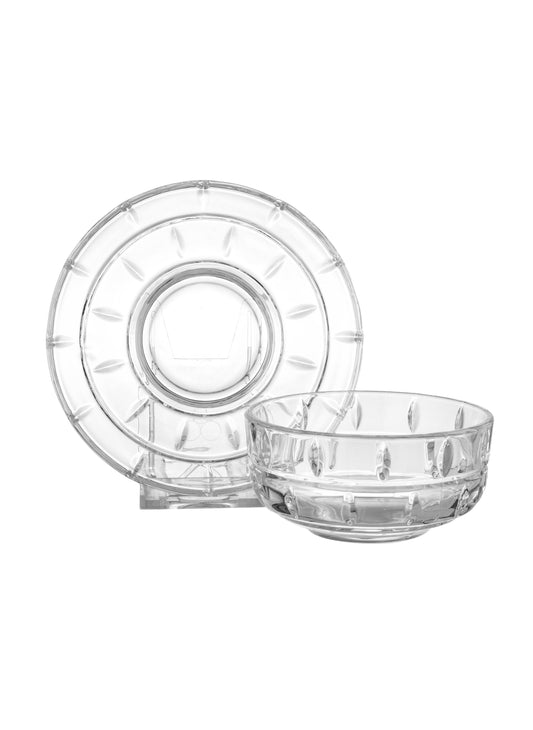 6 Pcs Glass Bowl With Plate Set