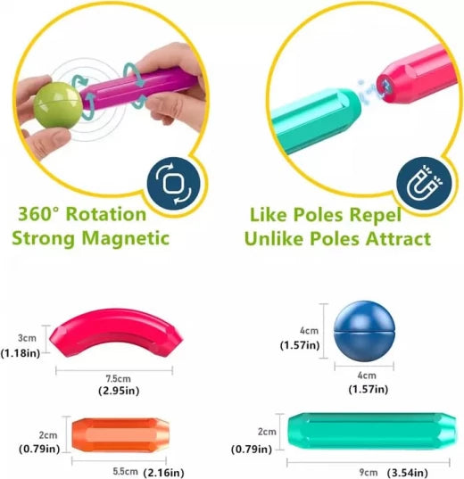 164 Pcs Magic Magnetic Building Sticks